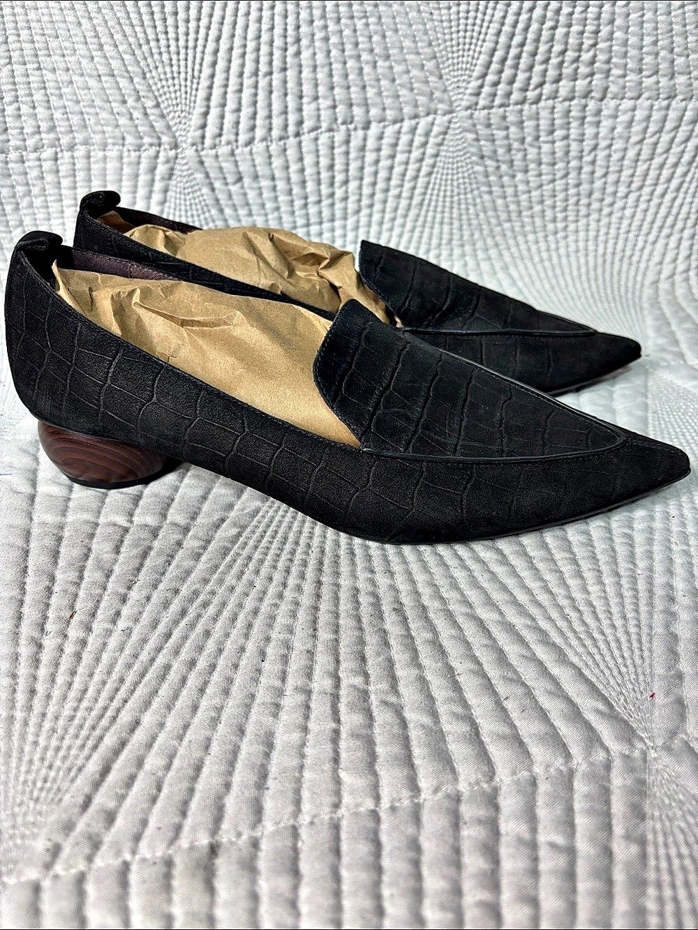 Jeffrey Campbell Vinny Pointed Toe Loafer Pointed Toe Heels Black & Brown US 9